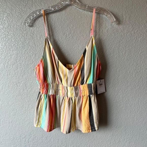 NWT - O’Neill Kelby stripe peplum sleeveless top - Picture 4 of 11